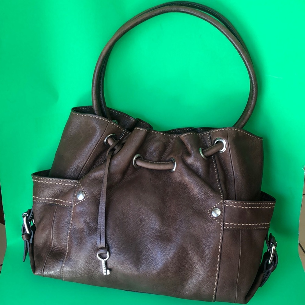 Fossil pebble leather hobo bag